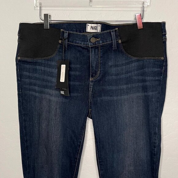 Paige Manhattan Slim Bot Cut Dark Maternity Jeans NWT Size 34 #72 - Picture 4 of 12